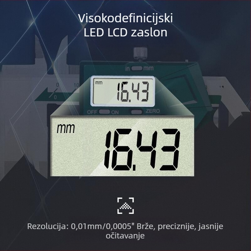 Digitalni kaliper INSIZE 1108-200C — industrijske klase, nehrđajući čelik, visoka preciznost