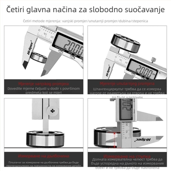 Hi-Spec industrijski digitalni klizni mjerač iz nehrđajućeg čelika, visoka preciznost, kompaktan dizajn