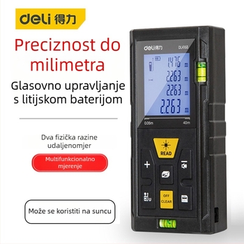 Deli laserski mjerač udaljenosti, 50–120 m, ručni, infracrveni, visoke preciznosti elektroničko ravnalo