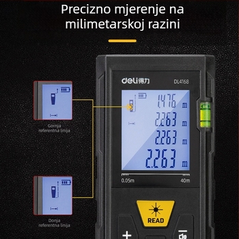 Deli laserski mjerač udaljenosti, 50–120 m, ručni, infracrveni, visoke preciznosti elektroničko ravnalo