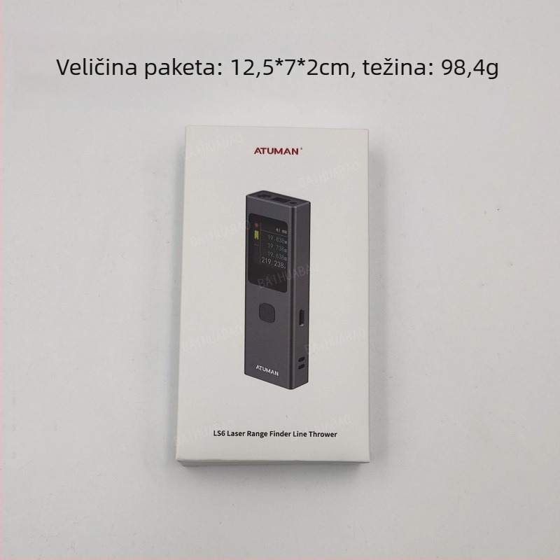 Duke LS6 Prijenosni laserski mjerač dometa s infracrvenim laserom, punjiv, visoka preciznost elektronički mjerni alat, tijelo od aluminijske legure, raspon 0–40 m, masa 62 g, serija LS6.