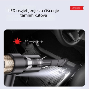 Bežični usisavač za automobil – snažno usisavanje 4500 Pa, napon 7,4 V, snaga 50 W, trajanje baterije 1 h.