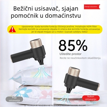 Bežični usisavač za automobil – snažno usisavanje 4500 Pa, napon 7,4 V, snaga 50 W, trajanje baterije 1 h.