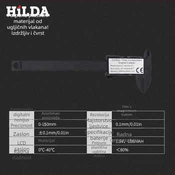 Digitalni šubler s Vernier skalom, visoka preciznost, 0–150 mm, kompaktan mjerni alat