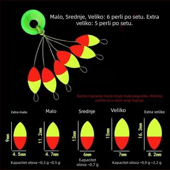 Set plutajućih plovaka za ribolov u obliku masline, tradicionalni stil
