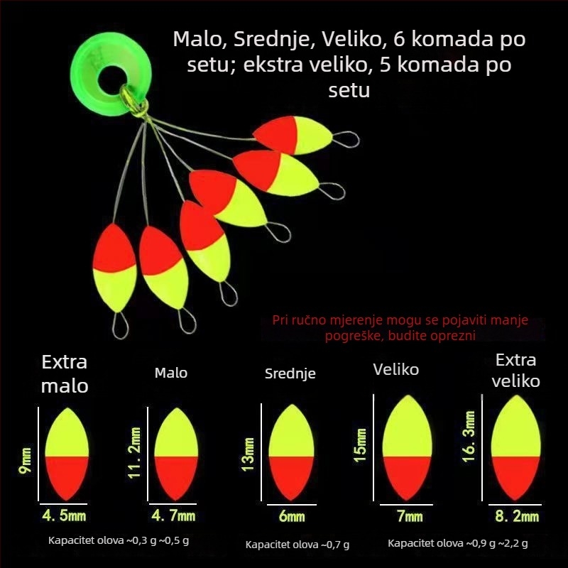 Set plutajućih plovaka za ribolov u obliku masline, tradicionalni stil