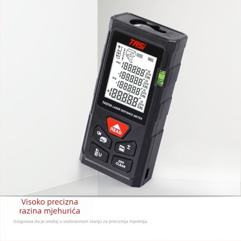 Teanz TA511A laserski mjerač dometa, prijenosni infracrveni mjerni uređaj, memorija 99 mjerenja