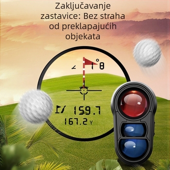 Golf laserski rangefinder, ručni, IR – domet 5–1000 m, točnost ±1 m, težina 140 g, model Nk, marka Nohawk/Dark Eagle
