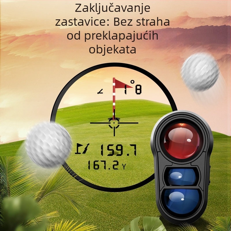 Golf laserski rangefinder, ručni, IR – domet 5–1000 m, točnost ±1 m, težina 140 g, model Nk, marka Nohawk/Dark Eagle