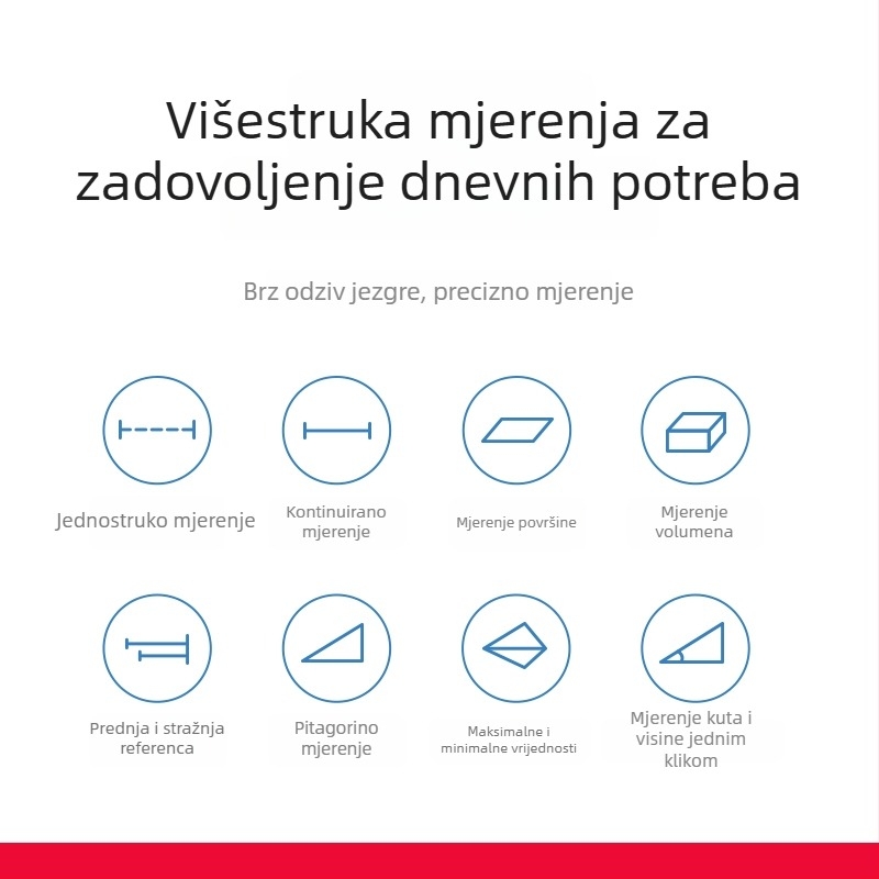 Laserski mjerač udaljenosti s infracrvenim mjerenjem, elektronički mjerač, visoko precizan laserski mjerač