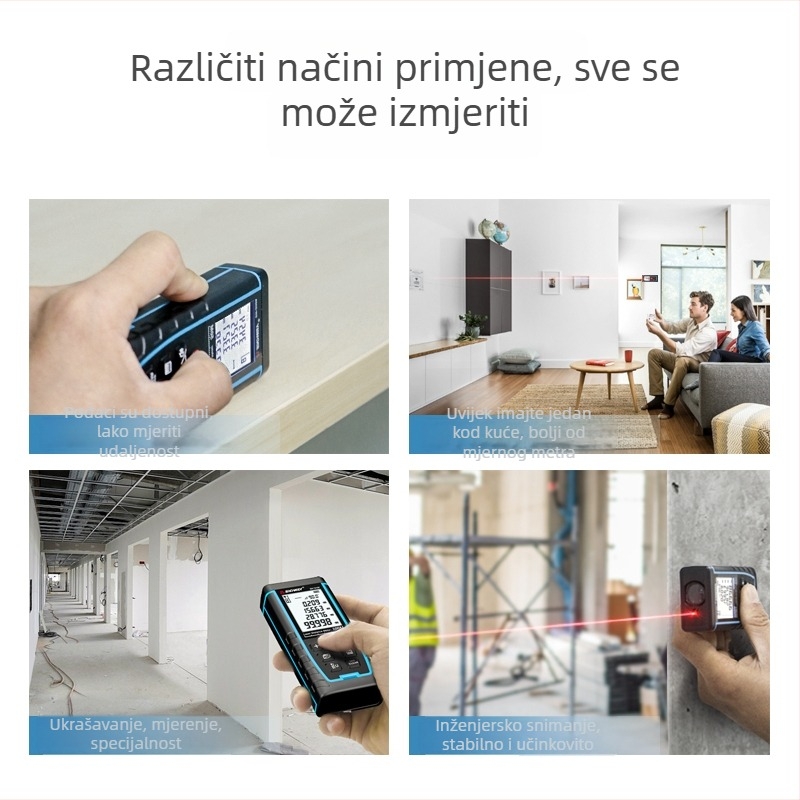 SWM laserski mjerač udaljenosti – ručni elektronički mjerni alat s infracrvenim laserom, model SWM, raspon mjerenja i točnost