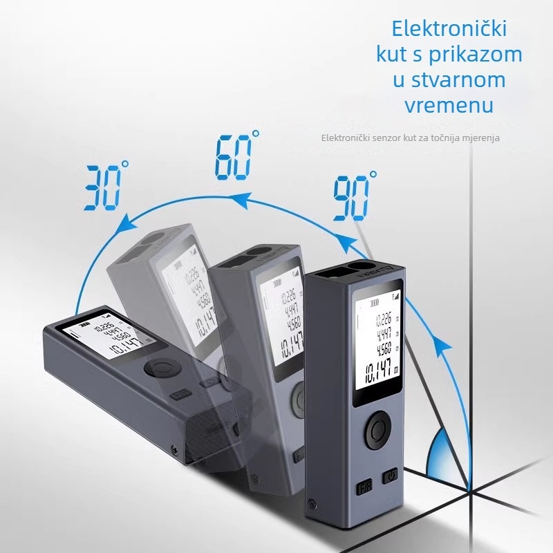 Laserski mjerač udaljenosti, ručni, infracrveni, kompaktan uređaj, model Nkl01