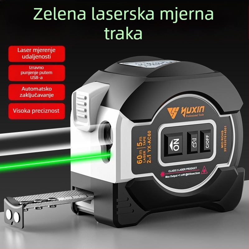 Laserski mjerač udaljenosti s digitalnim zaslonom, 3 u 1, ultra-daleki domet i infracrvena pametna mjerna traka