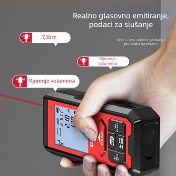 Laser mjerač udaljenosti DLX-MD, ručni infracrveni mjerač udaljenosti, točnost ±2 mm, težina oko 170 g, raspon mjerenja do 120 m