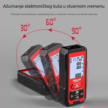 Laser mjerač udaljenosti DLX-MD, ručni infracrveni mjerač udaljenosti, točnost ±2 mm, težina oko 170 g, raspon mjerenja do 120 m