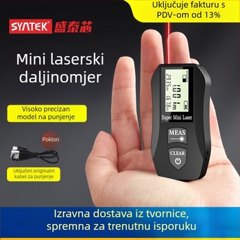 Syntek Mini laserski mjerač udaljenosti, elektroničko ravnalo, infracrveni mjerni instrument, ručni, visoka preciznost