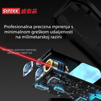 Syntek Mini laserski mjerač udaljenosti, elektroničko ravnalo, infracrveni mjerni instrument, ručni, visoka preciznost