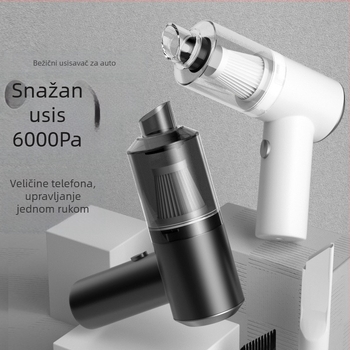 Automobilski mini usisavač, prijenosni ručni, punjivi, 7.4V, 120W, usisna snaga 11000Pa, za auto i kuću