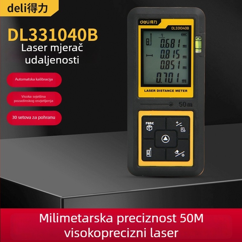 Ručni laserski mjerač udaljenosti s visokom preciznošću, digitalna mjera i infracrveno mjerenje za unutarnje prostore