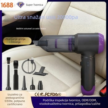 Bežični usisavač za auto, prijenosni ručni, punjivi USB, ugrađena baterija, 100 W, usisna snaga 15,1–20 kPa, suho usisavanje, posuda za prašinu