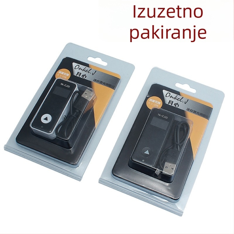 Prijenosni laserski daljinomjer, domet 40 m, točnost 1 m, masa 300 g, napajanje USB ili baterija, ručni infracrveni mjerač udaljenosti