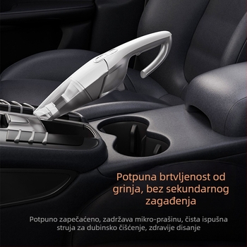Ručni usisavač za auto i dom — 45 W ulazna snaga, usisna snaga 5300 Pa, 12 minuta rada baterije, punjivi