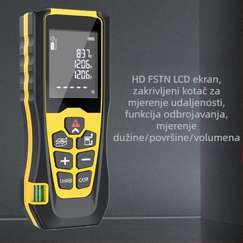 Tri u jedan ručni laserski mjerač udaljenosti visoke preciznosti, elektronički mjerni ravnalo, domet 40/60 m