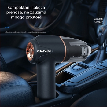 Prijenosni ručni usisavač za automobil, bežični, ugrađena baterija 501–800 mAh, 60 W, usisna snaga ispod 10 kPa, papirnati spremnik prašine