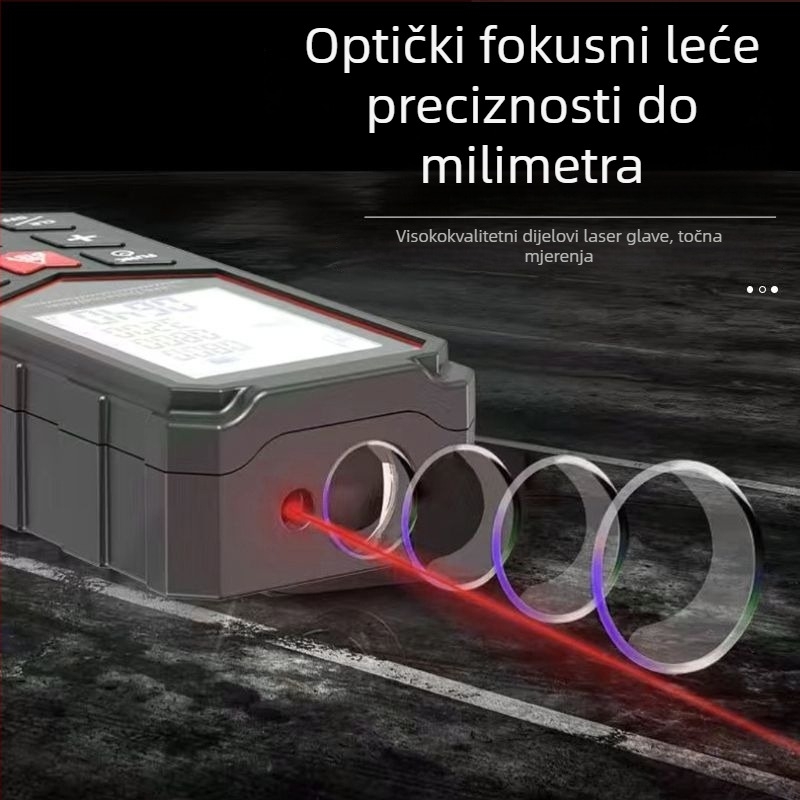 Ručni laserski daljinomjer s infracrvenim senzorom, za unutarnju upotrebu, višenamjenski elektronički mjerač udaljenosti