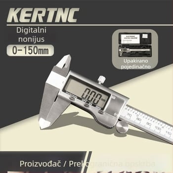 KERTNC digitalni šubler s plastičnim kućištem, elektronički zaslon, mjerenje dubine i koraka
