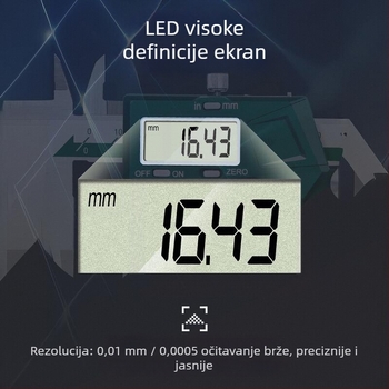 Insize digitalni kaliper od nehrđajućeg čelika, industrijske klase, model 1108-200C, visoka preciznost