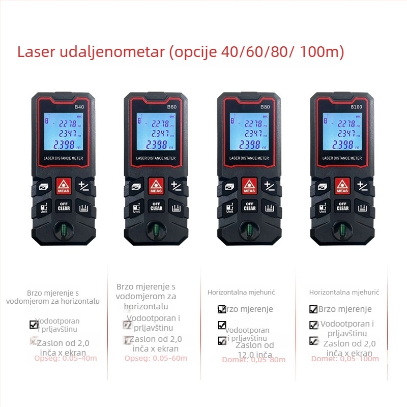 Ručni laserski mjerač udaljenosti, serija Rangefinder, tip laserski mjerač, raspon mjerenja 25–70