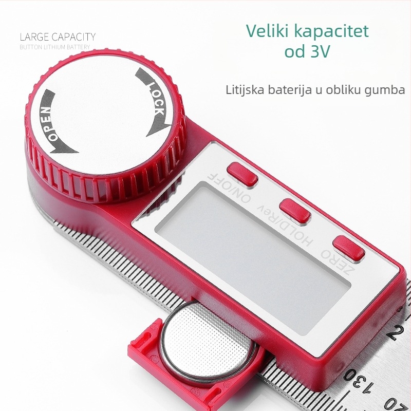 Elektronički digitalni kutomjer s zaslonom, visoka točnost, industrijski mjerni alat za stolariju, višenamjenski kutomjer