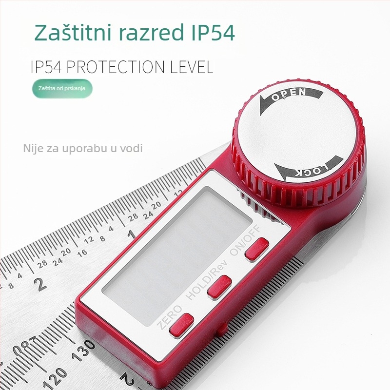 Elektronički digitalni kutomjer s zaslonom, visoka točnost, industrijski mjerni alat za stolariju, višenamjenski kutomjer