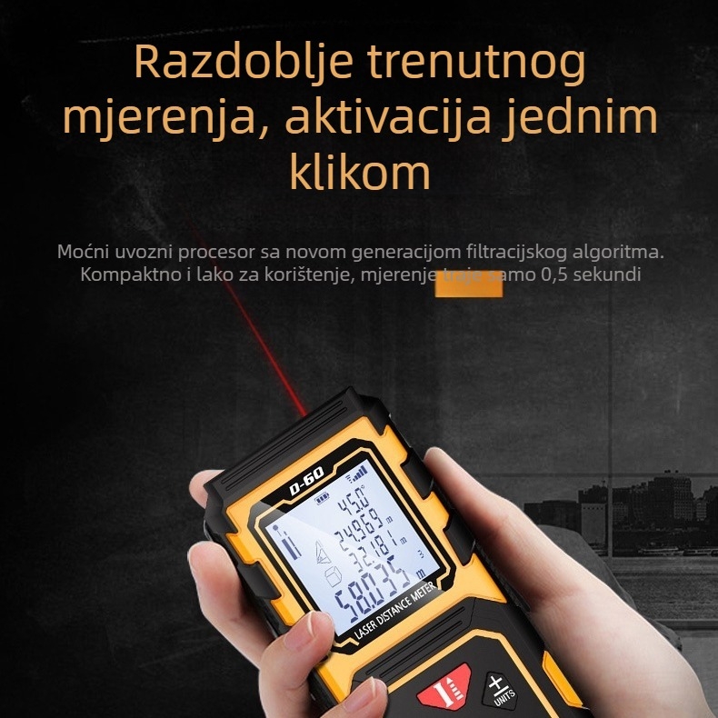 VCHON Series D ručni laserski mjerač udaljenosti, raspon mjerenja 0,03–60/80/100 m, točnost ±2