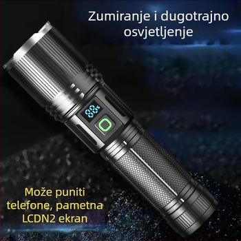 LED svjetiljka s mehaničkim zumom (aluminijska legura; 5000 mAh; 10 W; LED izvor svjetla; domet >500 m)