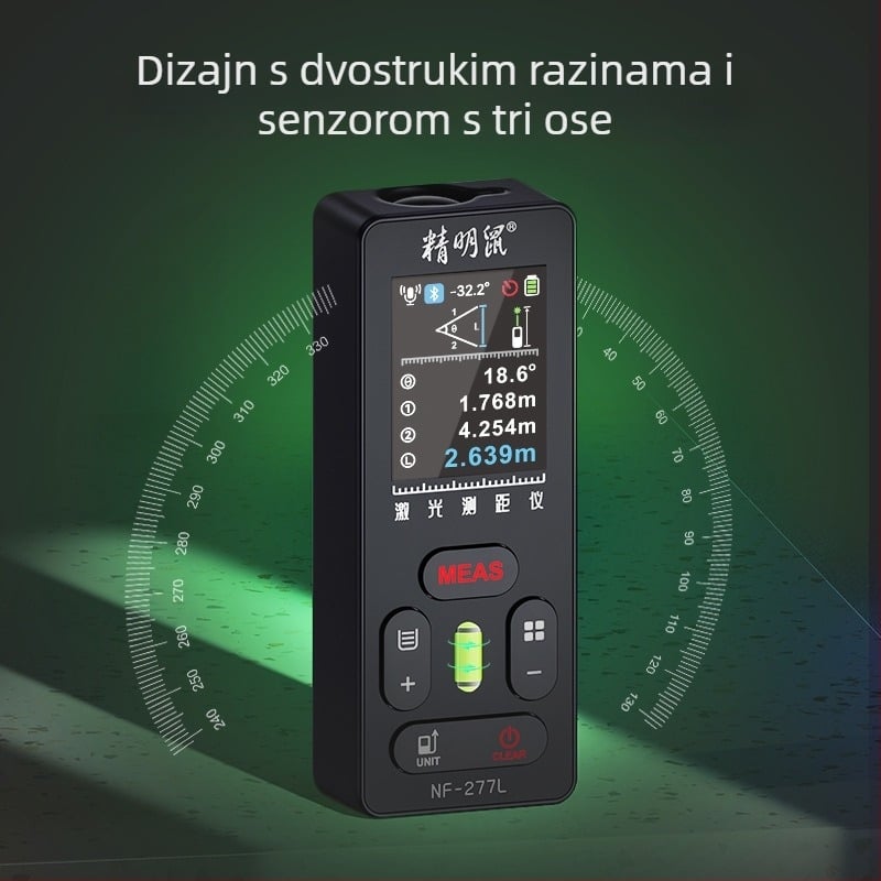 NF-277L Vanjski laserski daljinomjer s infracrvenim mjerenjem i elektronički ravnalo s križnim označivanjem