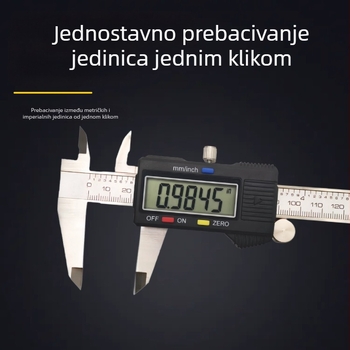 Digitalni kaliper od nehrđajućeg čelika, digitalni zaslon, visoka preciznost mjerenja debljine, industrijska i kućna upotreba