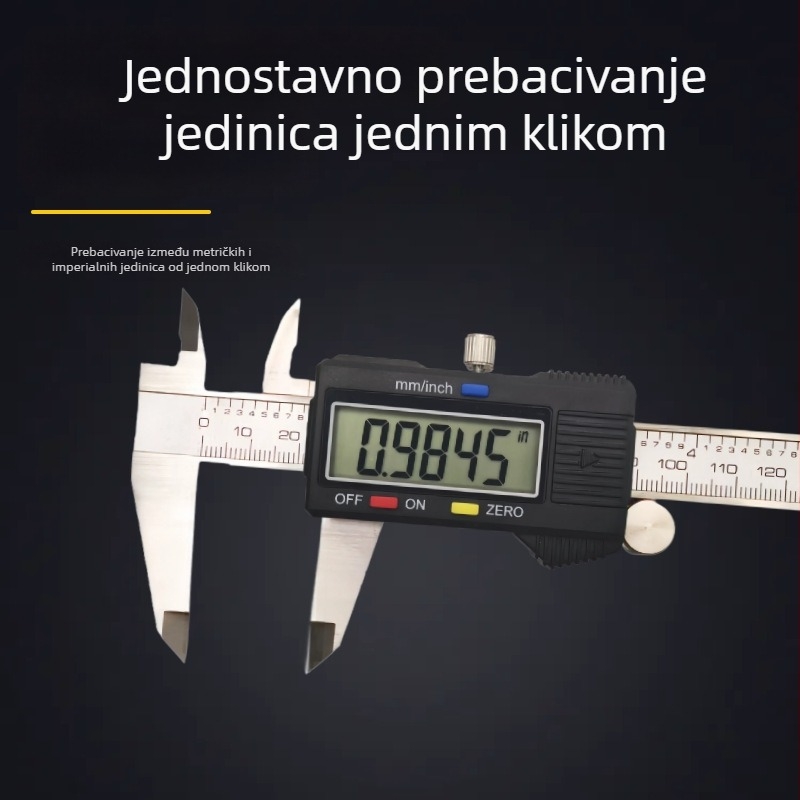 Digitalni kaliper od nehrđajućeg čelika, digitalni zaslon, visoka preciznost mjerenja debljine, industrijska i kućna upotreba
