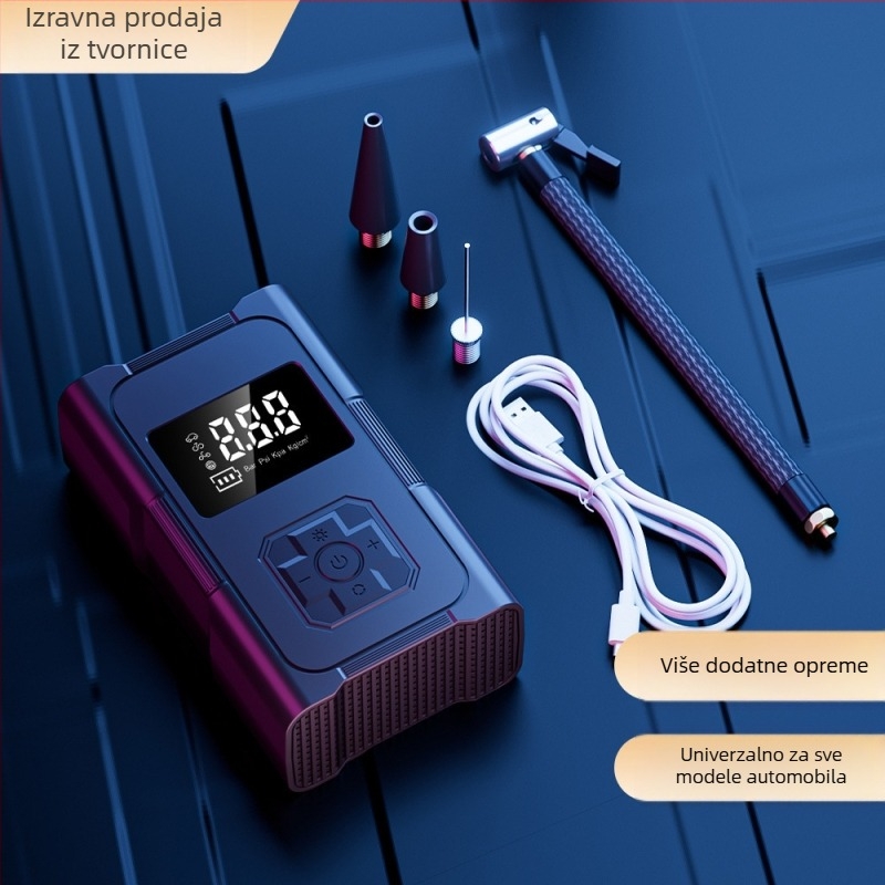 Automobilska električna pumpa za zrak s digitalnim zaslonom, 12V, 120W, 35 L/min, USB-C punjenje