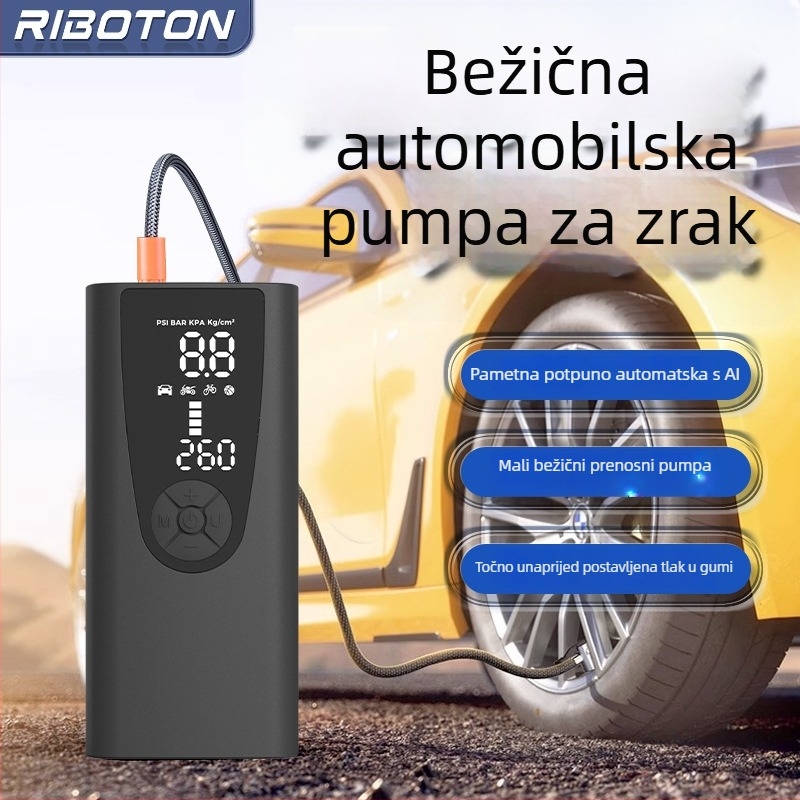 Bežična automobilska pumpa za zrak, prijenosna električna pumpa za gume s digitalnim displejem, 30 L/min, 5V, napajanje baterijom, USB punjenje