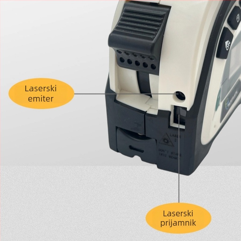 Laserski mjerač udaljenosti 2-u-1, multifunkcionalna mjerni traka, domet 40+5 m, prilagodljivo