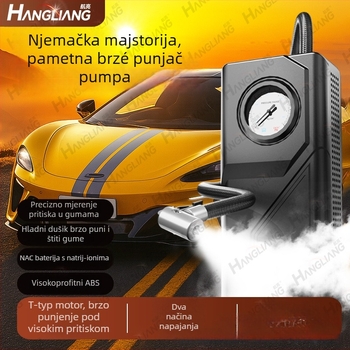 Prijenosna ručna pumpa za automobile, USB-punjiva, višenamjenska univerzalna pumpa zraka za automobile i vozila