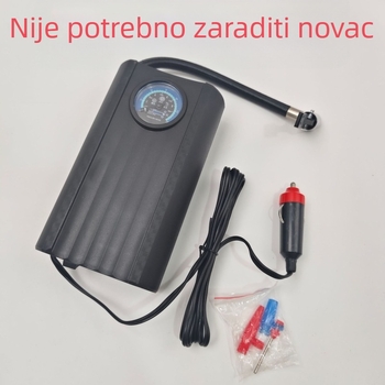 Prijenosna pumpa za zrak za automobil za električna vozila s manometrom, 12-27V, 120W, 40 L/min, duljina kabla 2,7 m