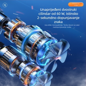 Prijenosna pumpa za automobile s digitalnim zaslonom, USB napajanje, 160W, kabel 1 m, crijevo 0,3 m
