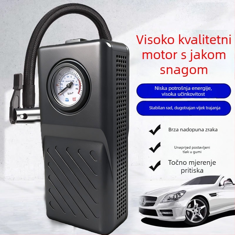Bežična automobilna pumpa s dvostrukim cilindrom — 48V, 120W, 50 L/min, radno vrijeme 5–20 minuta