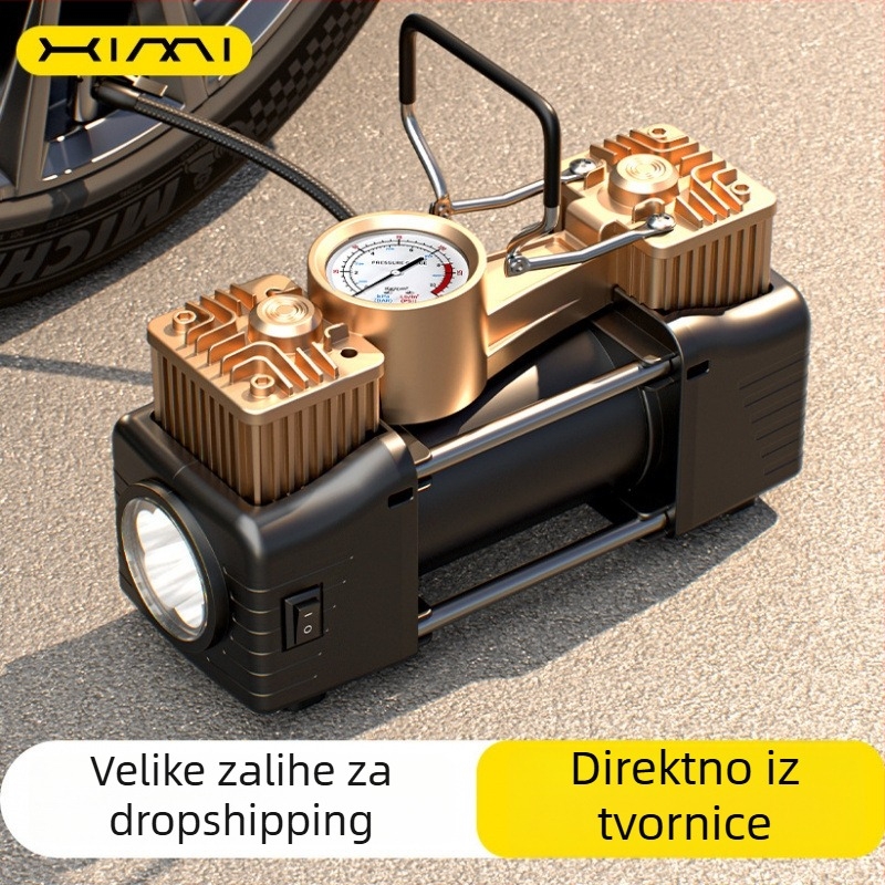 Automobilska pumpa za gume, prijenosna električna pumpa visoke snage, 12V, 120W, duljina kabla 3 m, protok zraka 35 L/min