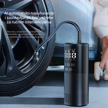 Prijenosna pumpa za napuhavanje guma za automobile, motocikle, bicikle i električna vozila – digitalni zaslon, 7,4V, 18650 baterija, 80W, 25 L/min
