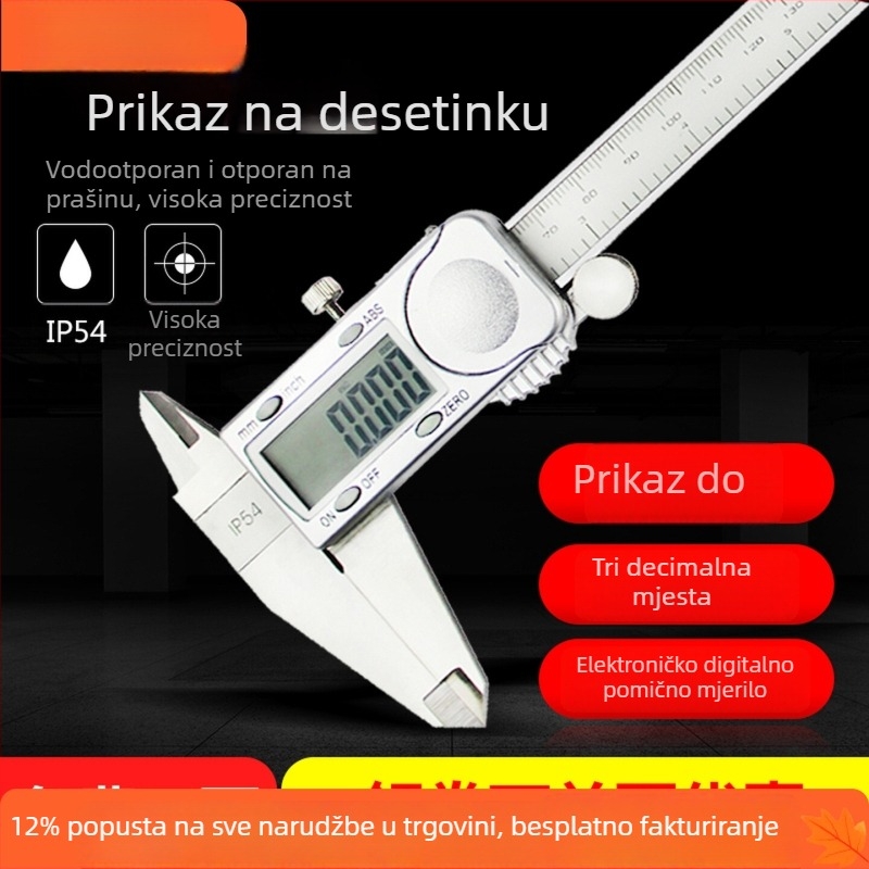 Tema digitalni Vernier kaliper 0–150–200–300 mm, visoka preciznost, industrijski alat