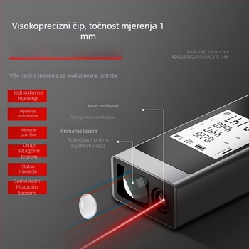 Laserski mjerač udaljenosti – ručni infracrveni mjerač s digitalnim zaslonom, visoka preciznost